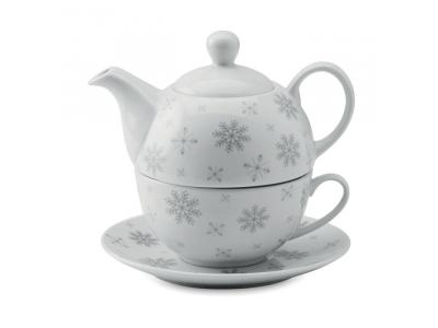 Zestaw do herbaty zawierający czajniczek i filiżankę